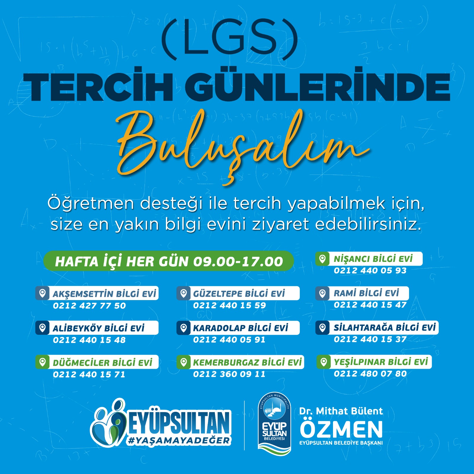 Eyüpsultan Belediyesi'nden öğrencilere LGS tercih desteği